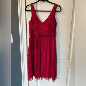 J Crew Silk Heidi Dress 8 Tall 8T Red